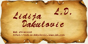 Lidija Dakulović vizit kartica